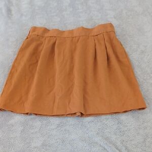 Venezia Copper Pleated Mini Skirt